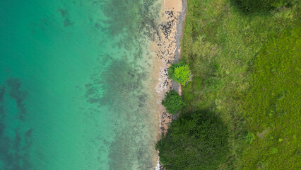 Aerial view from the governor beach at Sao Tome.