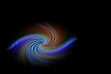 A colorful swirl. Abstract illustration of a swirl of rainbow colors on a black background