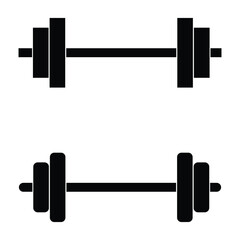 Dumbbell or dumbbells weight training equipment flat vector icon for exercise apps and websites. Vector illustration. Eps file 16.