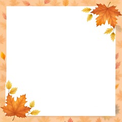 Blank-white note page paper with a very thin (close to the paper edge) autumn theme border, shades of strong white tones. Cartoon-comic style 