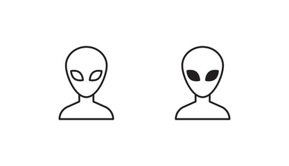 Alien icon design with white background stock illustration