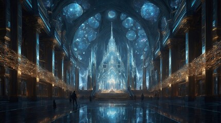 In a dazzling display of mythopoeic imagination, behold a wondrous creation of immaculate nanotechnology: a shimmering construct of ethereal circuitry and crystalline structures