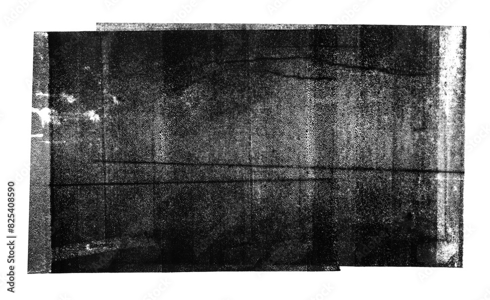 Fototapete linocut, relief printing rectangle texture. black and white artistic linocutting text background wit