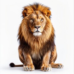 Lion Sitting Down and Looking at the Camera