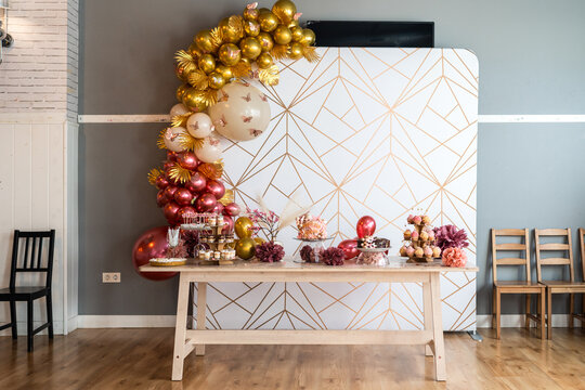 Candy bar table at the party.