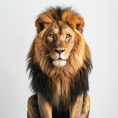 Fototapeta premium Lion Sitting on Top of Wooden Chair