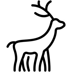 reindeer line icon