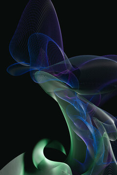 Abstract black background with blue and purple smoke
