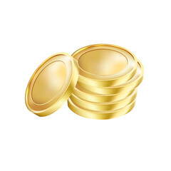Vector golden coin without sign. Simple design. Isolated on a white background. Gold money.