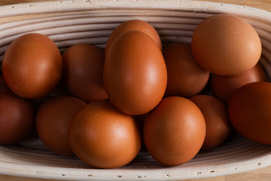 Eggs in basket.