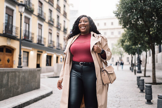 Plus size woman dressed fashionably