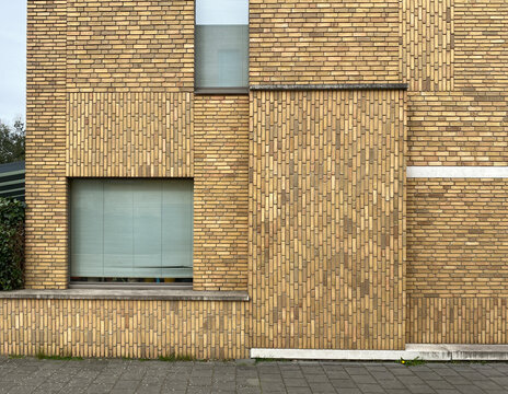 playful brick wall of modern house