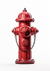 Red Fire Hydrant on White Background