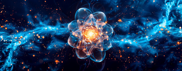 Abstract background with an energy flower. Vital energy, cosmos.	
