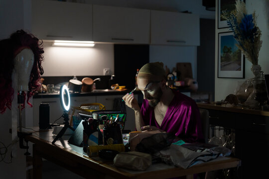 Transgender Person At Home. 