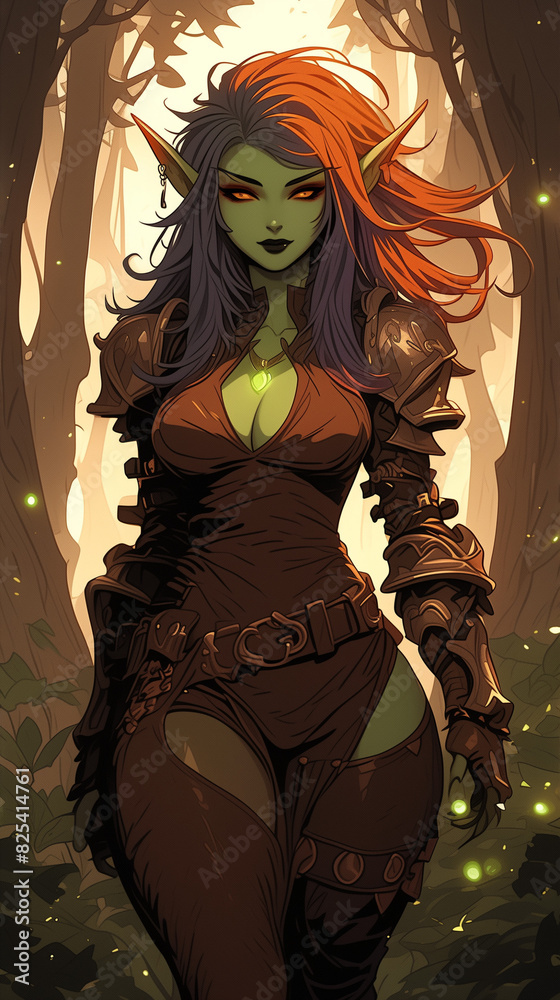 Wall mural female orc character - Wall murals