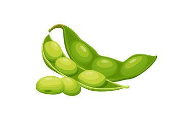 edamame beans isolated on white background. Vector eps 10. perfect for wallpaper or design elements