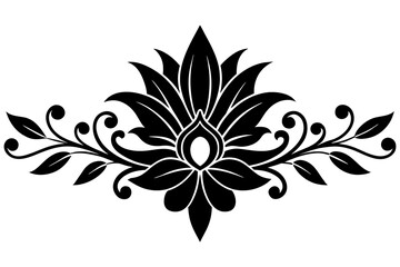 The shape of the flower is reminiscent of ornaments vector silhouette illustration