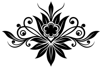 The shape of the flower is reminiscent of ornaments vector silhouette illustration