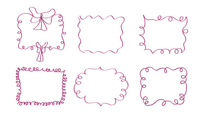 Frames set in hand-drawn style. This collection features vintage image frame doodle labels, including blank black square and rectangle labels with elegant sketches.