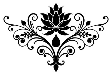 The shape of the flower is reminiscent of ornaments vector silhouette illustration
