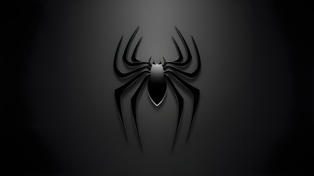Black Spider Emblem on Dark Background