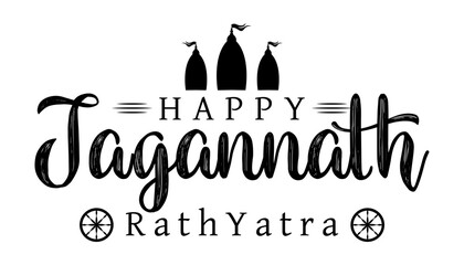 Happy Rath Yatra of lord jagannath hindu festival vector illustration.