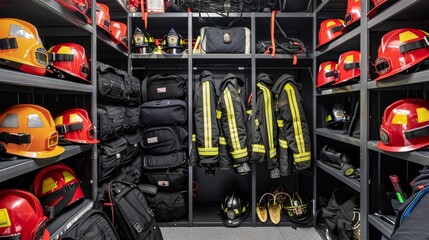 Fire Station Gear Locker Room