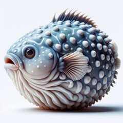 puffer fish on white background