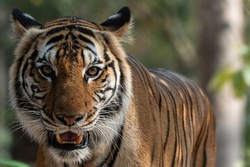 Closeup shallow focus shot of a beautiful wild clouded leopard