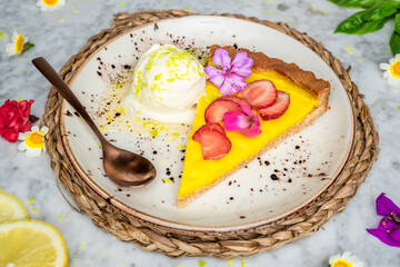 an image of a slice of fruit pie on a plate