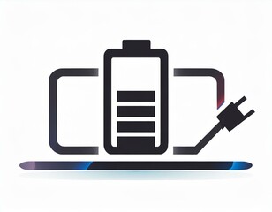 mobile battery charging vector icon on white background, logo