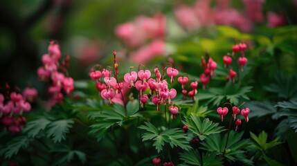 Obraz premium Background of the Dicentra spectabilis flower in bloom