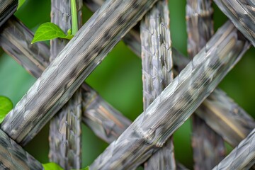 Old bamboo fence pattern in a garden.