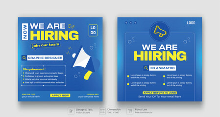 We are Hiring Job Vacancy social media template, banner, poster 