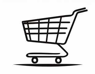 grocery cart vector icon on white background, logo food