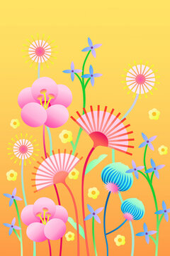 Springtime illustration flowers for bloom seasonal celebration