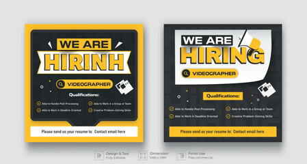 Recruitment advertising template. Recruitment Poster, Job hiring poster, social media, banner. 