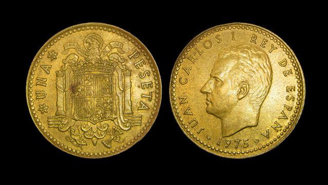Spain peseta coin, king Juan Carlos