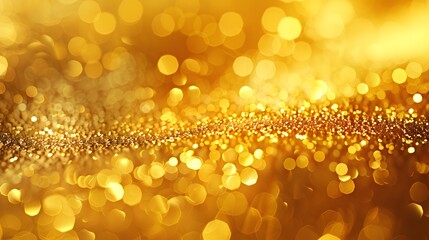 Abstract background with shimmering golden bokeh lights, creating a festive and sparkling effect for celebrations.