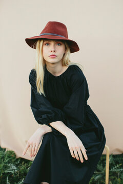 Contemplative Fashion Model