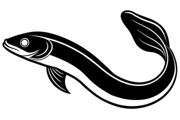 eel fish vector silhouette illustration