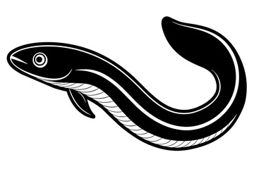 eel fish vector silhouette illustration