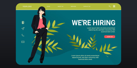 Hero page, We are hiring web page, UI design 