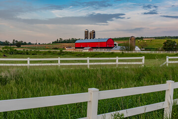 A Southern York County Farm at Sunset, Pennsylvania USA © Walt