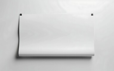 A white banner on a wall. abstract background