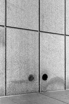 Concrete wall with texture and rectangular linework