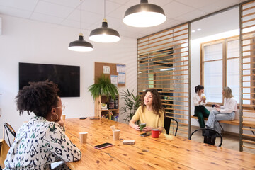 Bussineswomen enjoying their break at business office