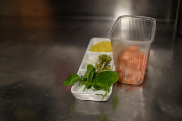 exquisite food prepared by a chef in a restaurant kitchen