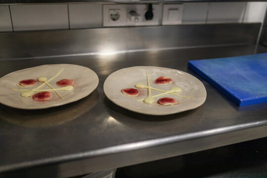 exquisite food prepared by a chef in a restaurant kitchen